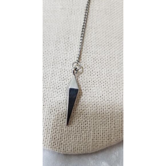 32" Silver tone slide necklace w/4 1/2" drop 1.1560 - Picture 6 of 9